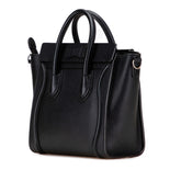 セリーヌ ラゲージ ナノショッパー ハンドバッグ ショルダーバッグ 2WAY ブラック レザー レディース CELINE 【中古】